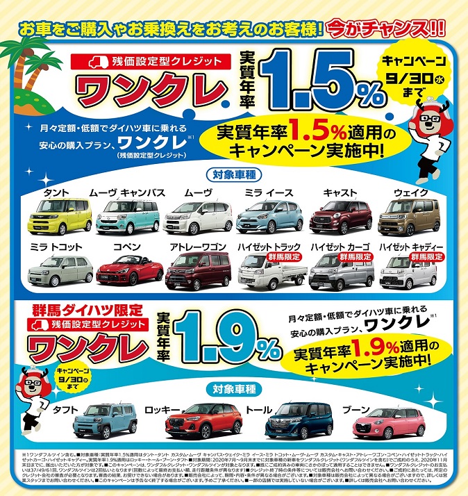ワンクレ1.5%キャンペーン!